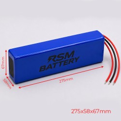 Pacco Batteria Litio per Ebike 36V 11,6Ah 417Wh 275x58x67mm Ricambio Pacco Interno Ebike